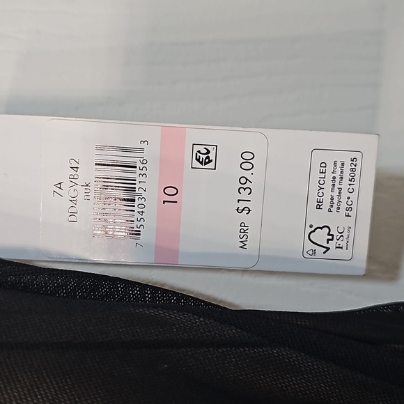 NWT DKNY Asymmetric Neck Sleaveless Shimmer Sheath Dress Size 10 Brown & Tan - Picture 11 of 12